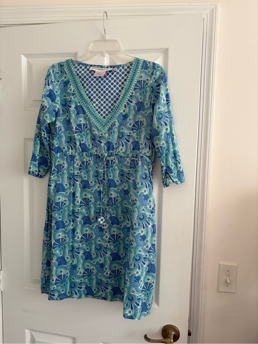 Gretchen Scott Designs Blue Polka Dot V-Neck Tunic